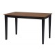30"x48" Solid Top Dining Table : Black and Cherry  Finish