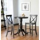 Dining Essential: 30" Round Top Pedestal Table and Two Cross Back Stools