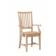 Mission Arm Chair with Wood Seat