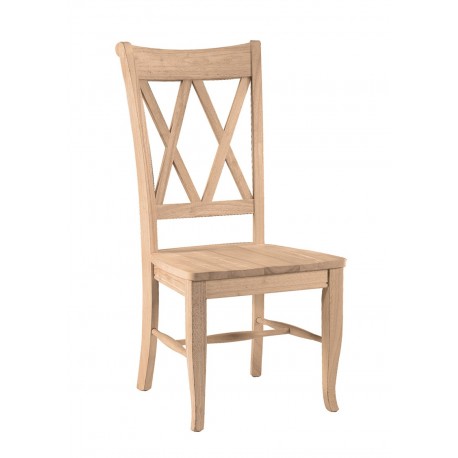 Double Cross back Chair with Wood Seat