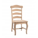 Country French Ladderback Chair with Wood Seat