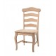 Country French Ladderback Chair with Wood Seat