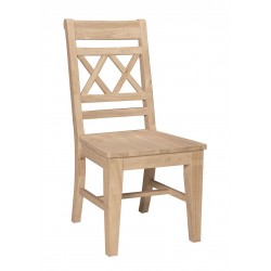 Canyon Double Cross Back  Chair with Wood Seat