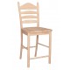 Bedford Ladderback Stool with Wood Seat