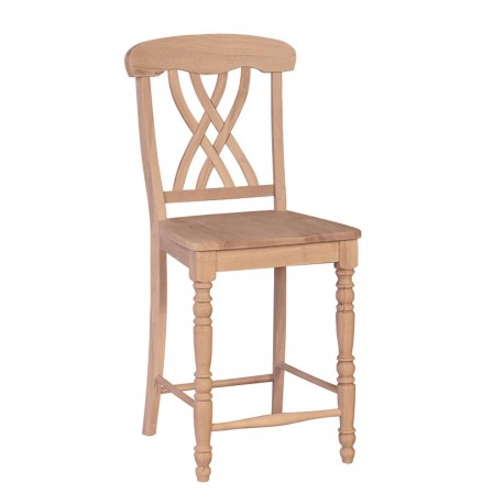 Lattice Stool with Wood Seat