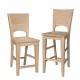 Canyon Full Back Stool with wood seat