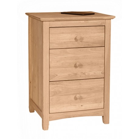 Lancaster 3 drawer hideaway nightstand with Power Strip